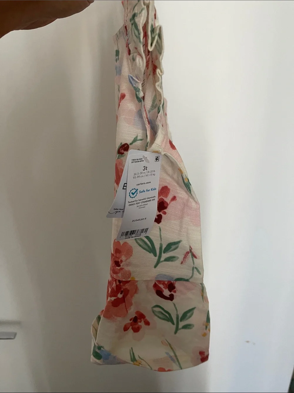 Carter's Cream Tank Top with Coral Floral Print